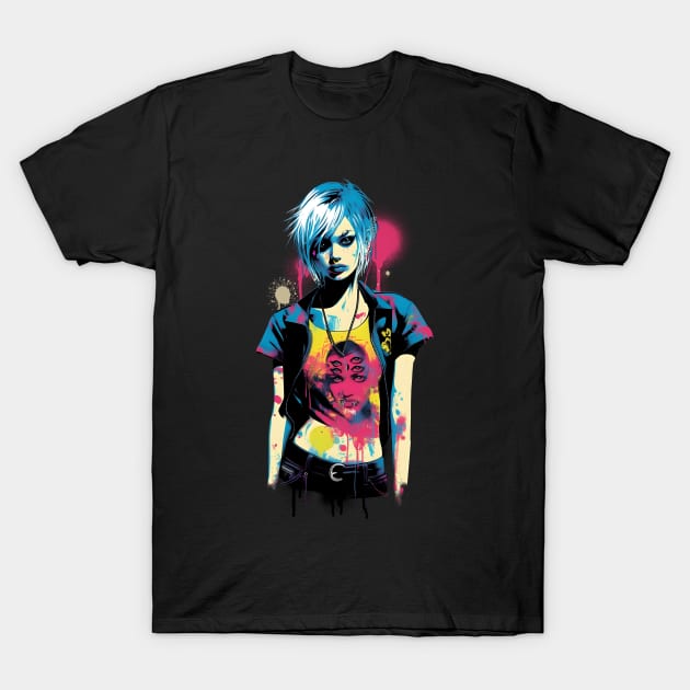 Spray Paint Girl T-Shirt by The Digital Den